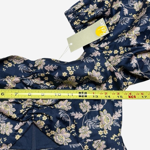NWT Boden Cut Out Puff Short Sleeve Floral Mini Dress Size 2R - Picture 9 of 16